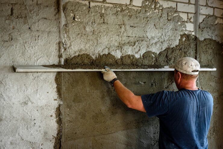 construction-worker-plastering-wall-with-leveler